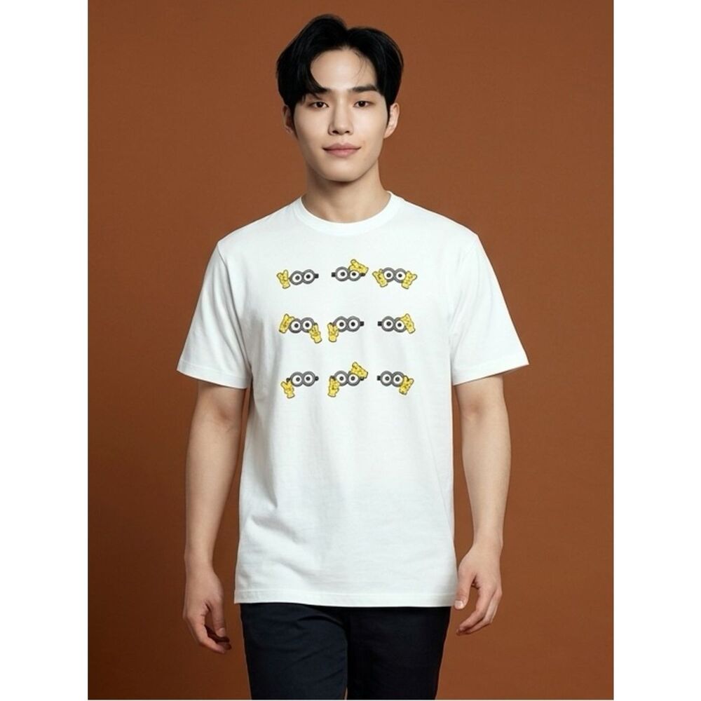 NWT BTS x Despicable Me White Short Sleeve Graphic Minions Tee Shirt - Size XXL